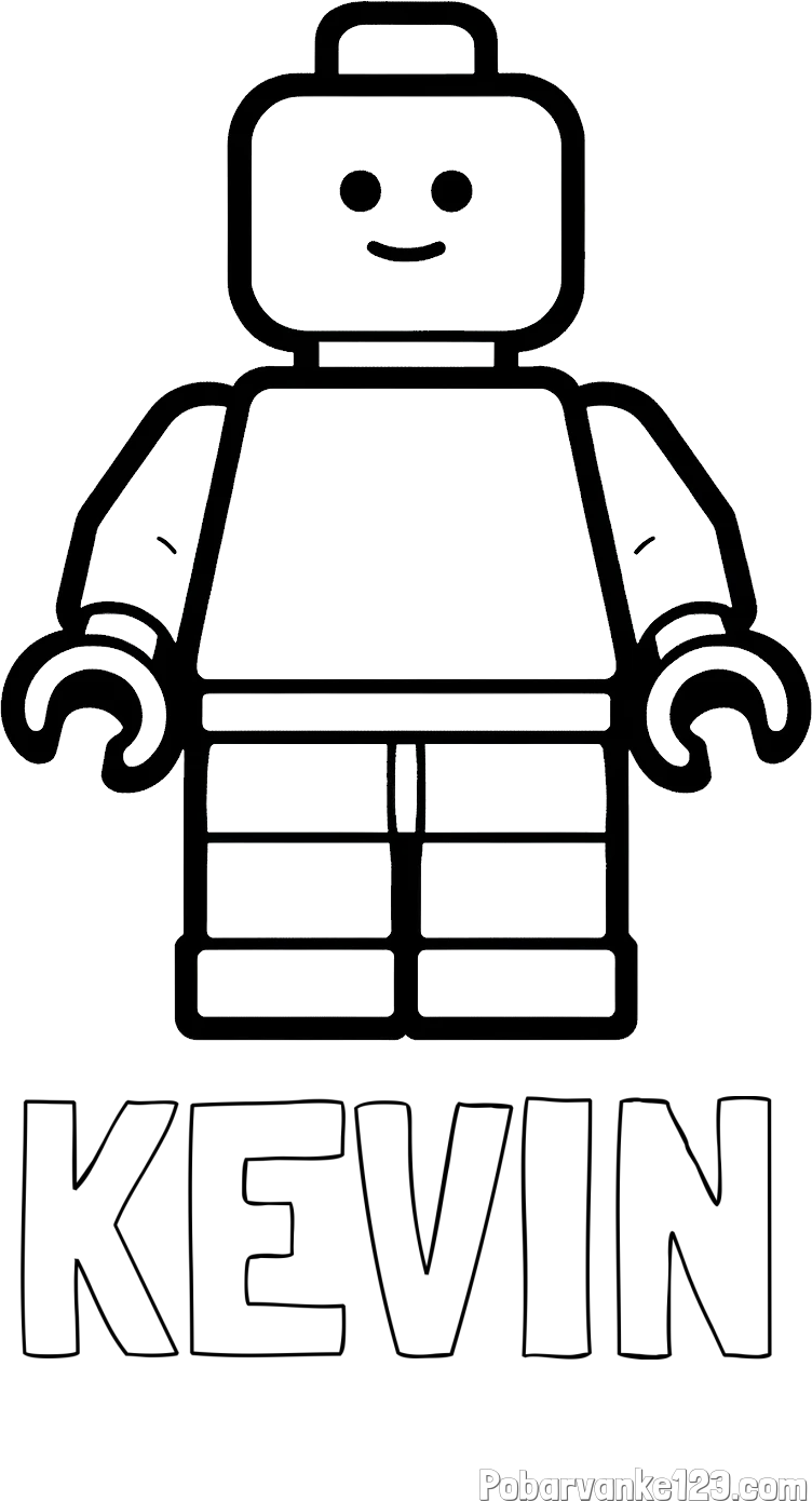 Pobarvanka imena KEVIN in pobarvanka LEGO figurice fanta