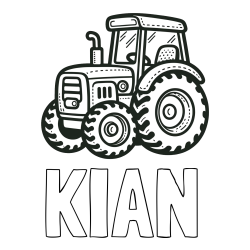 Online izdelana pobarvanka - Pobarvanka imena KIAN in pobarvanka čudovitega traktorja
