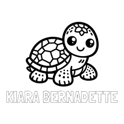 Online izdelana pobarvanka - Pobarvanka imena KIARA BERNADETTE in otroška pobarvanka želve