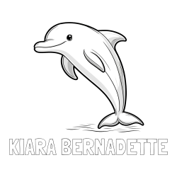 Online izdelana pobarvanka - Pobarvanka imena KIARA BERNADETTE in pobarvanka delfina