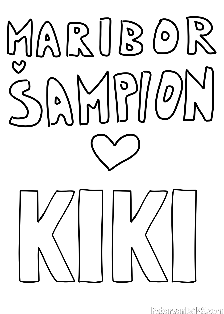 Pobarvanka imena KIKI in pobarvanka MARIBOR ŠAMPION