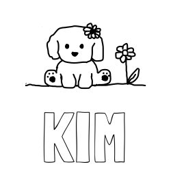 Pobarvanka imena KIM in KUŽIKA