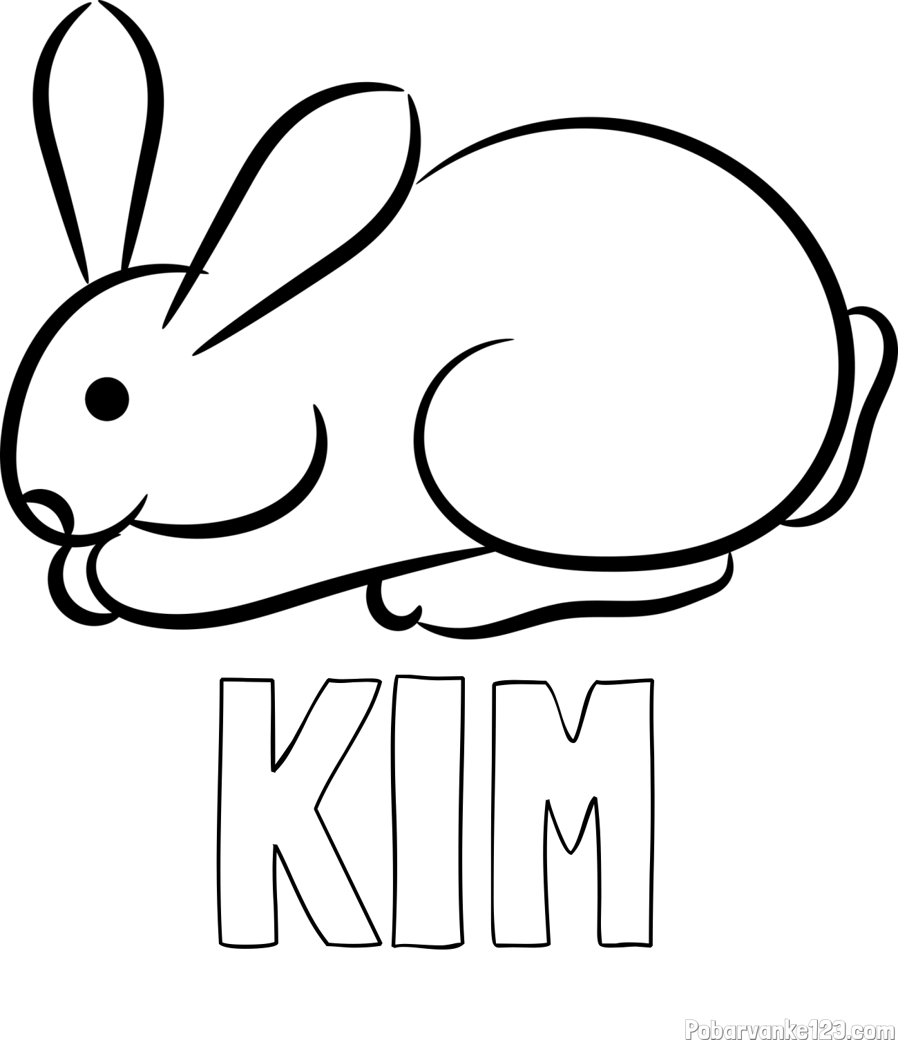 Pobarvanka imena KIM in pobarvanka majhnega zajčka