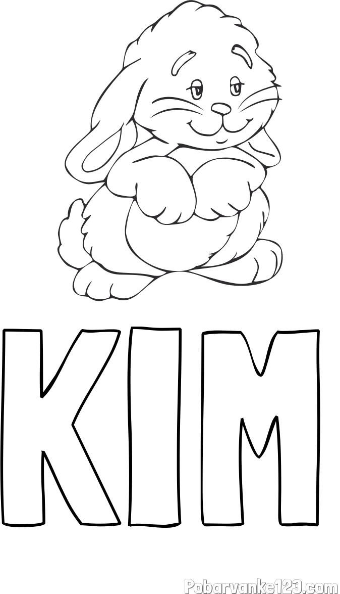 Pobarvanka imena KIM in pobarvanka zajčka