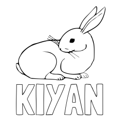 Online izdelana pobarvanka - Pobarvanka imena KIYAN in pobarvanka zajčka, ki je nekaj opazil
