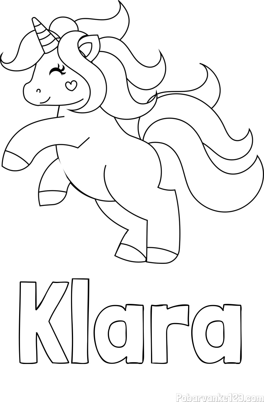 Pobarvanka imena Klara