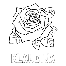 Pobarvanka imena KLAUDIJA in pobarvanka vrtnice