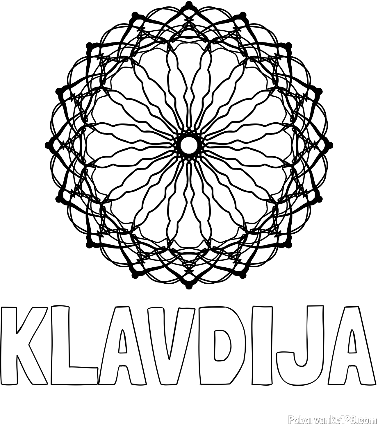 Pobarvanka imena KLAVDIJA in madale