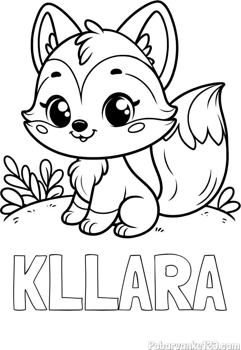 Pobarvanka imena KLLARA in pobarvanka lisičke