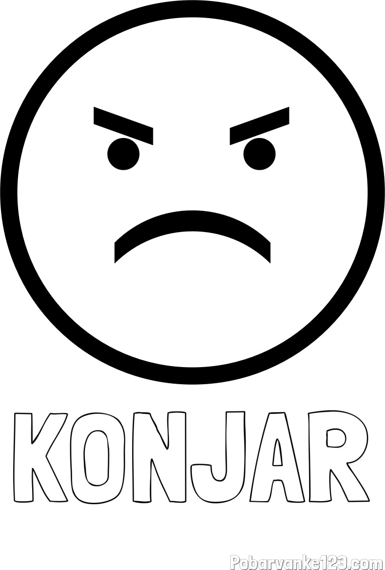 Pobarvanka imena KONJAR in pobarvanka jeznega smeškota