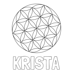 Online izdelana pobarvanka - Pobarvanka imena KRISTA in mandale 2