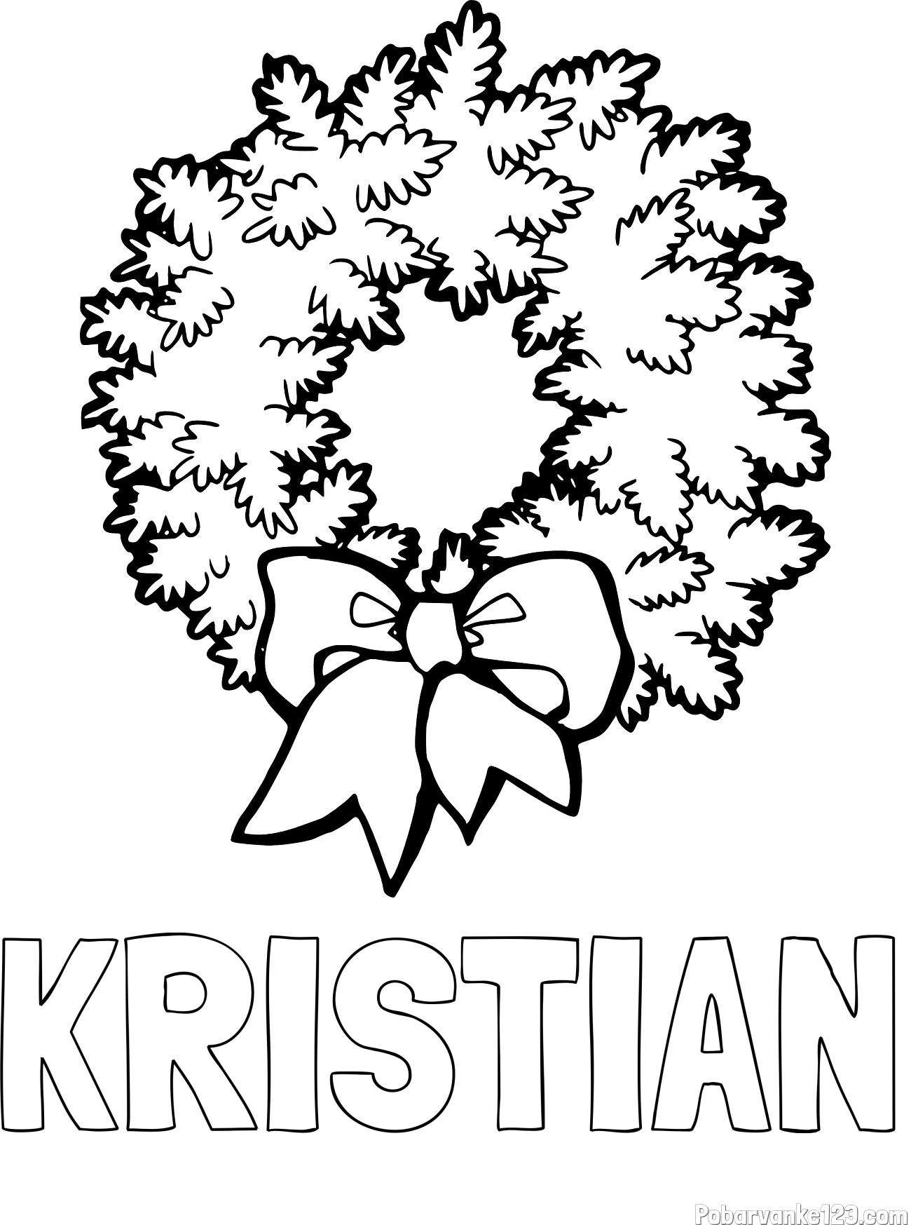 Pobarvanka imena KRISTIAN in adventni venček