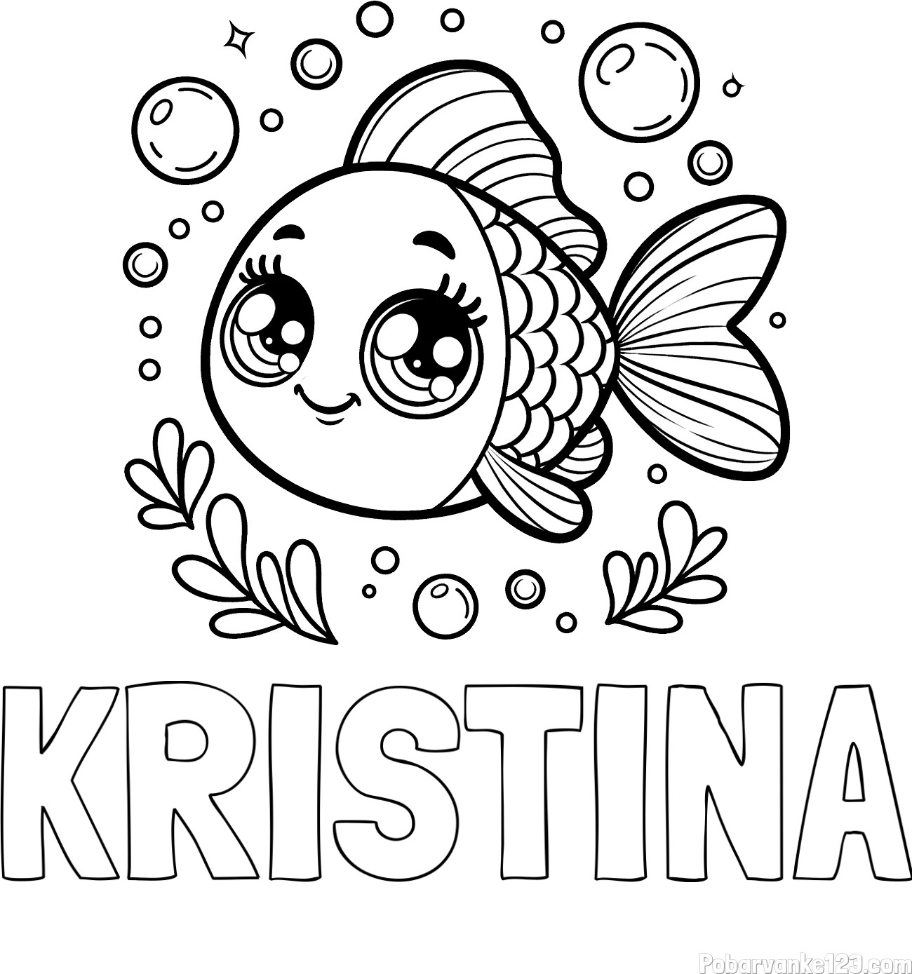 Pobarvanka imena KRISTINA