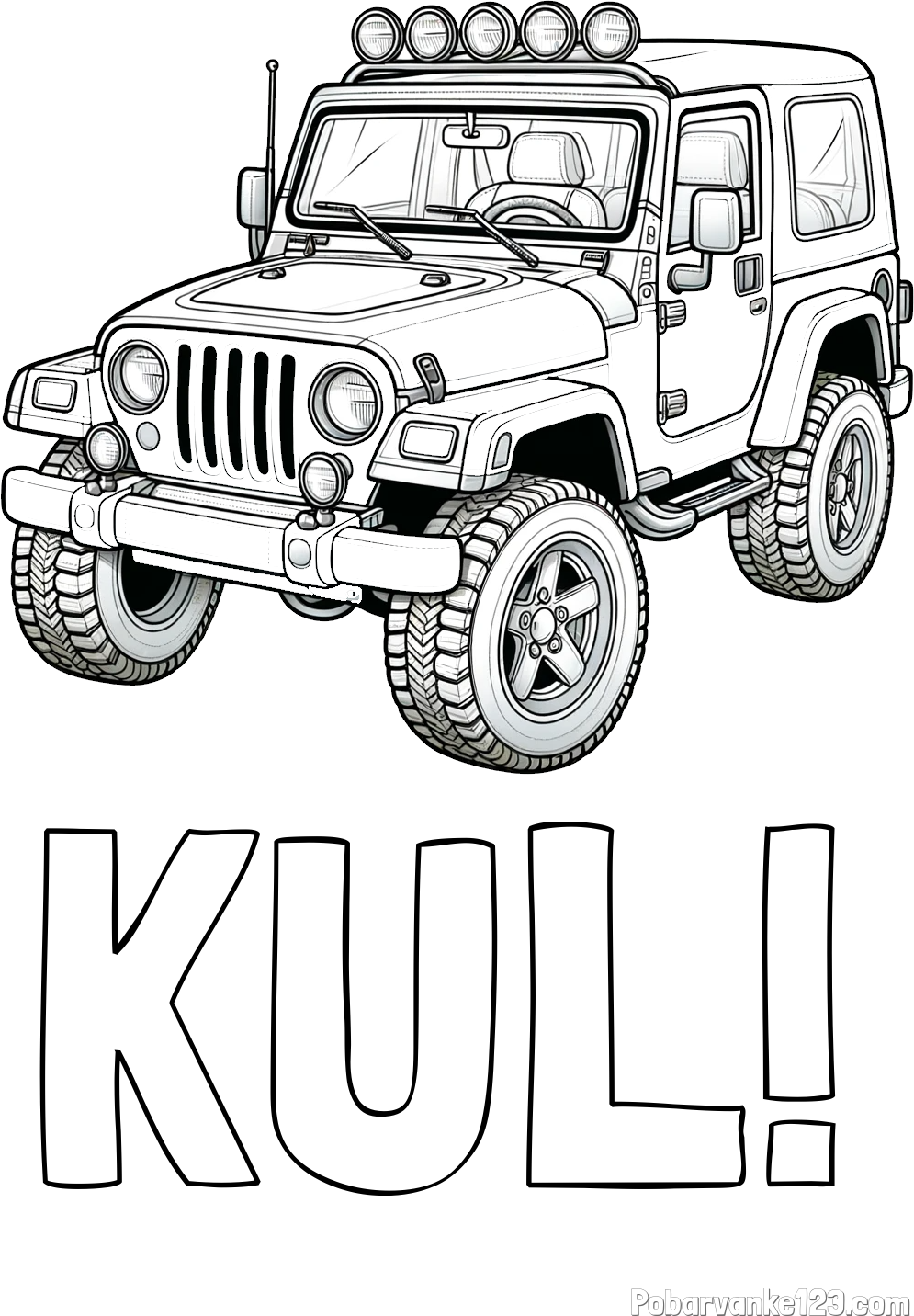 Pobarvanka imena KUL! in pobarvanka džipa