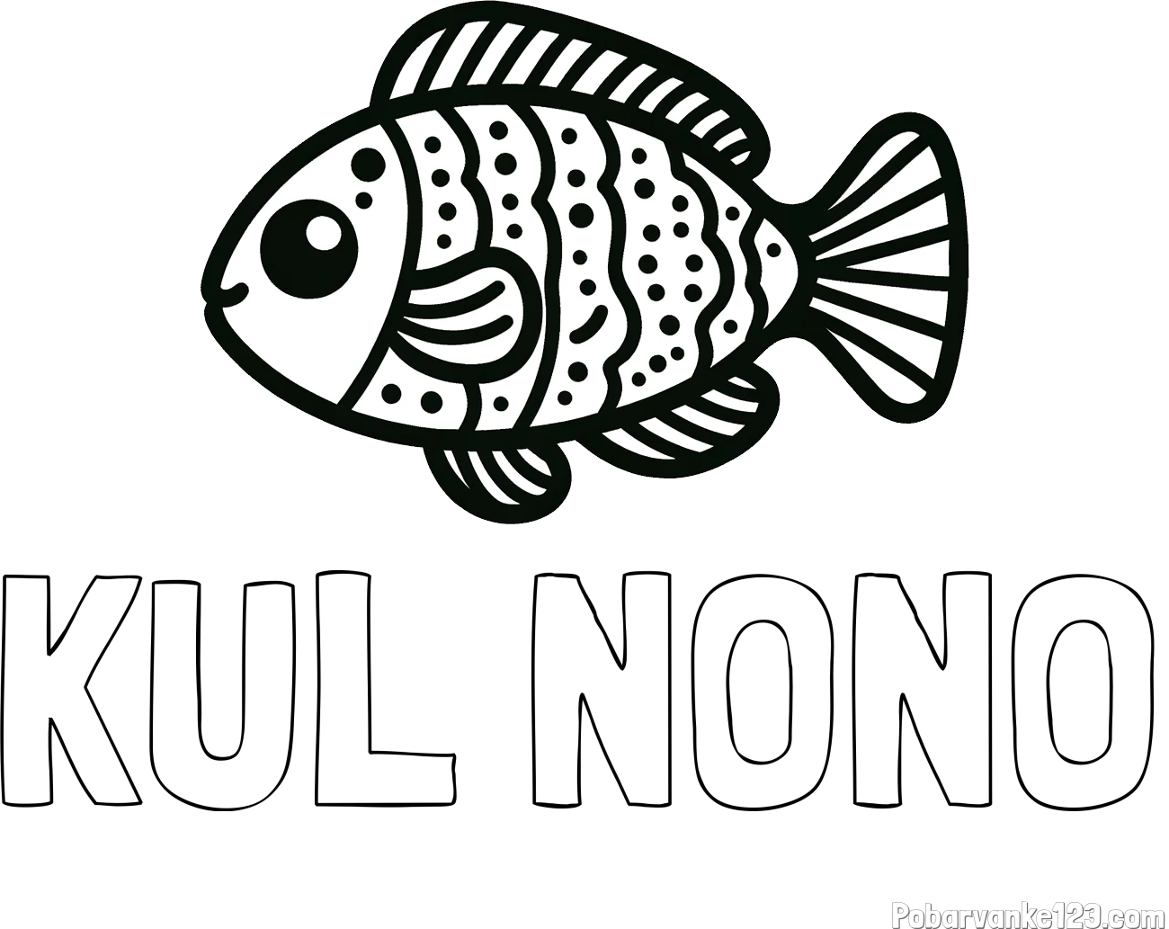 Pobarvanka imena KUL NONO in otroška pobarvanka ribe