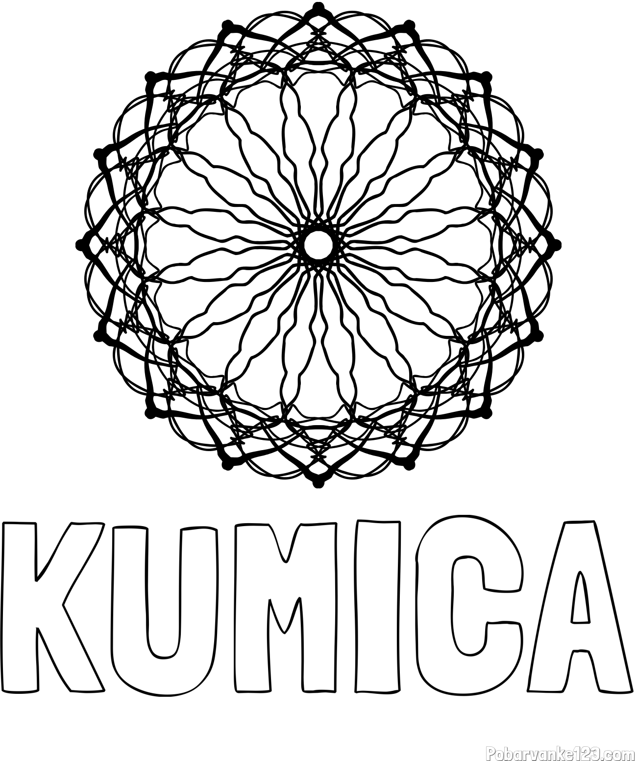 Pobarvanka imena KUMICA in madale