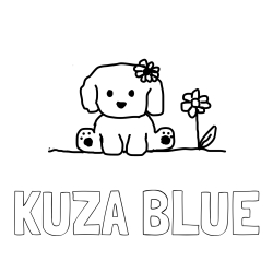 Online izdelana pobarvanka - Pobarvanka imena KUŽA BLUE in KUŽIKA