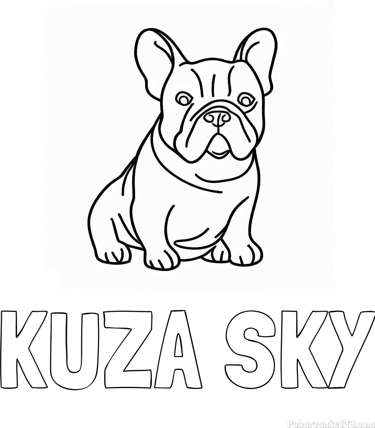 Pobarvanka imena KUŽA SKY