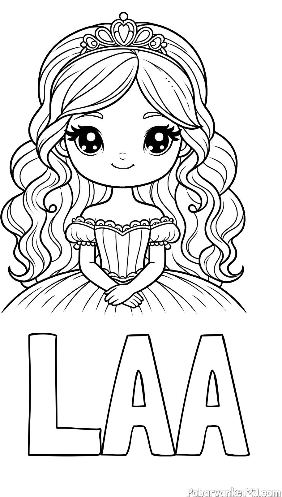 Pobarvanka imena LAA in pobarvanka ljubke princese