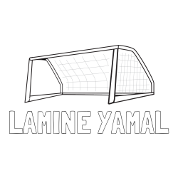 Online izdelana pobarvanka - Pobarvanka imena LAMINE YAMAL in pobarvanka nogometnega gola