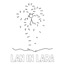 Pobarvanka imena LAN IN LARA in Črtna pobarvanka cvetlice