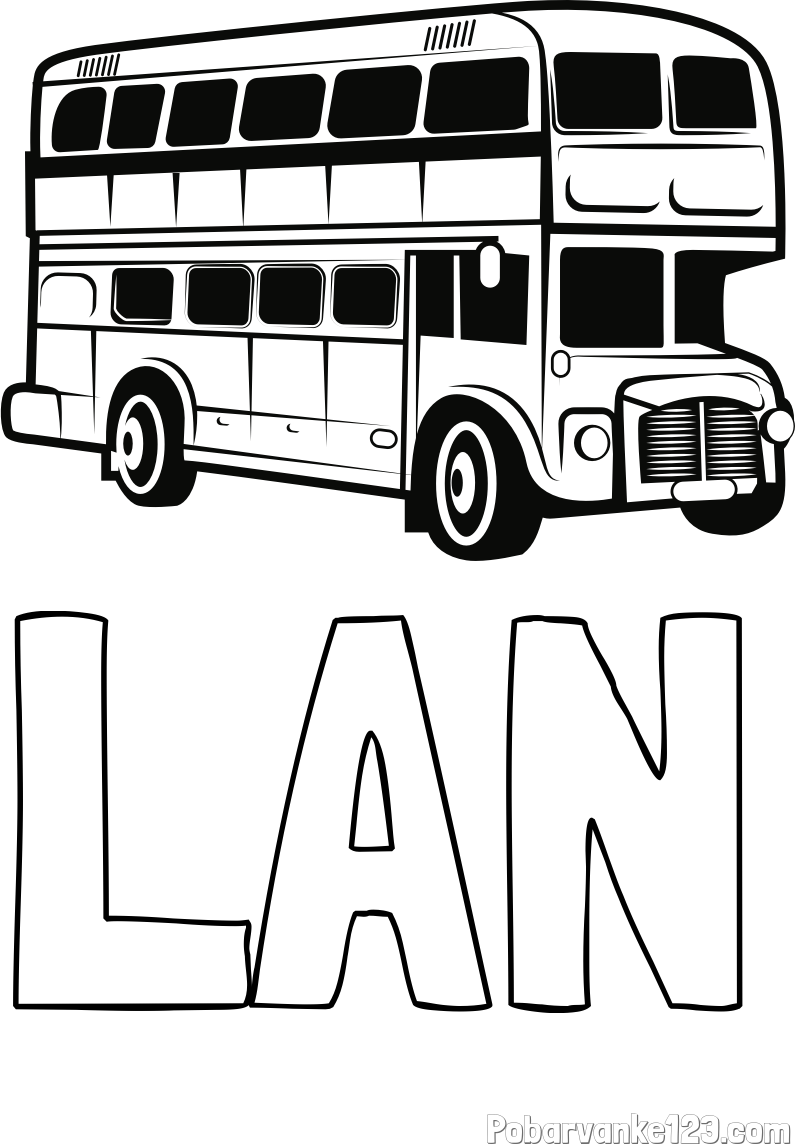 Pobarvanka imena LAN in pobarvanka dvonadstropnega avtobusa
