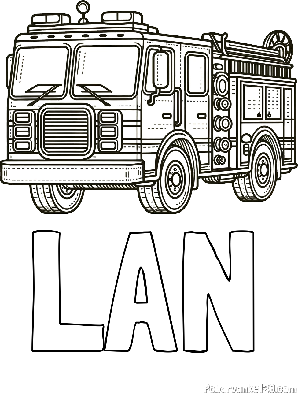 Pobarvanka imena LAN in pobarvanka gasilskega avta