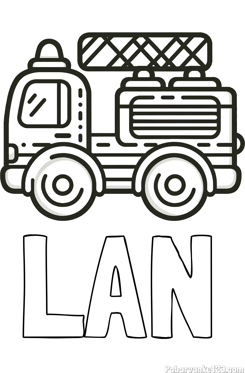 Pobarvanka imena LAN in pobarvanka gasilski avto