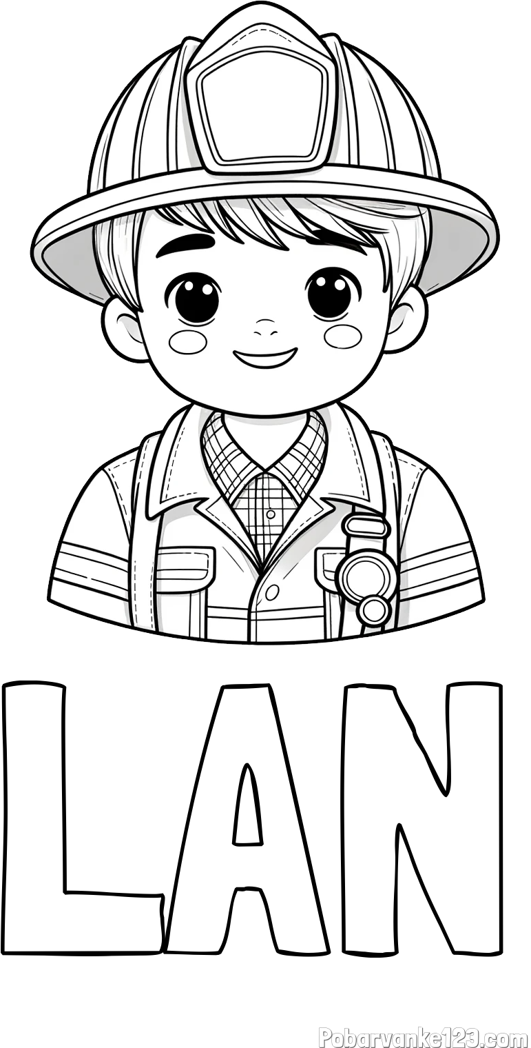 Pobarvanka imena LAN in pobarvanka mladega gasilca