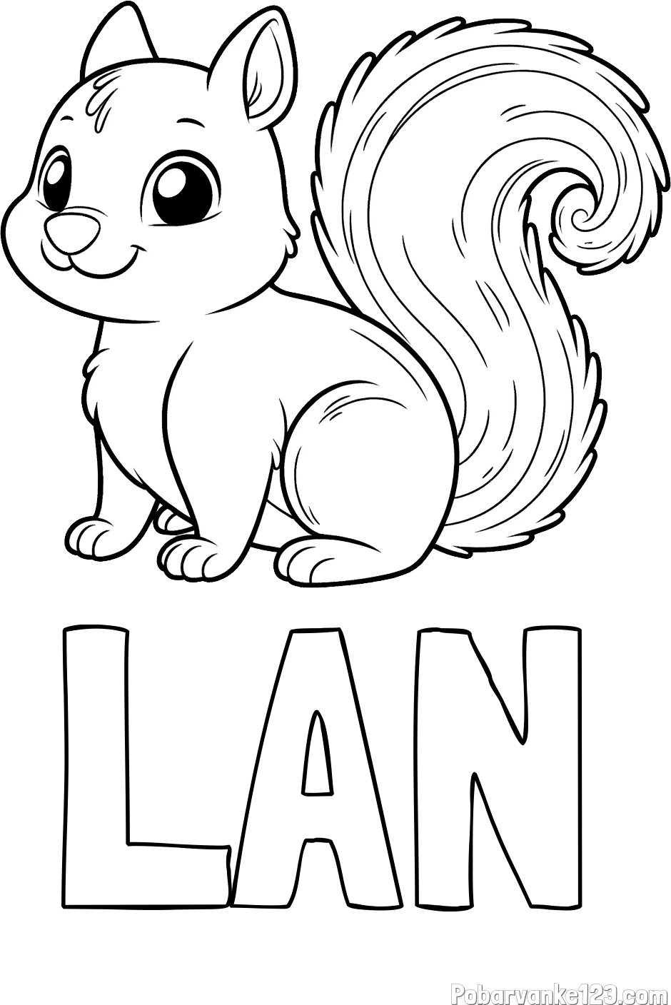 Pobarvanka imena LAN in pobarvanka veveričke