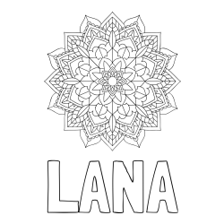 Pobarvanka imena LANA in Čudovita pobarvanka mendale