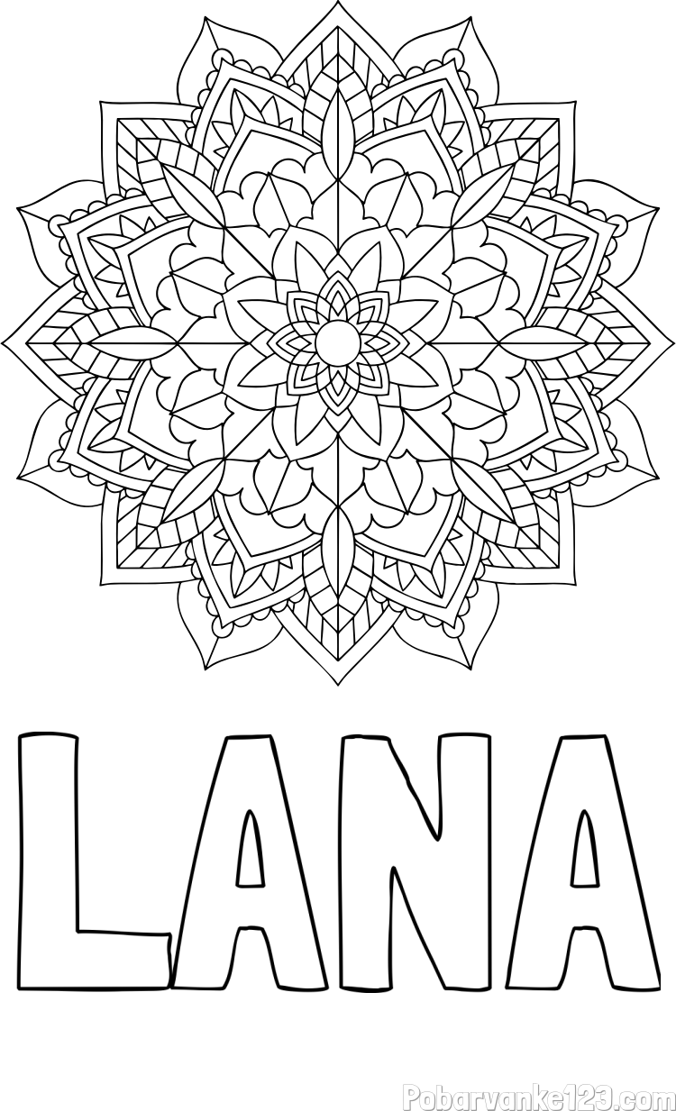 Pobarvanka imena LANA in Čudovita pobarvanka mendale
