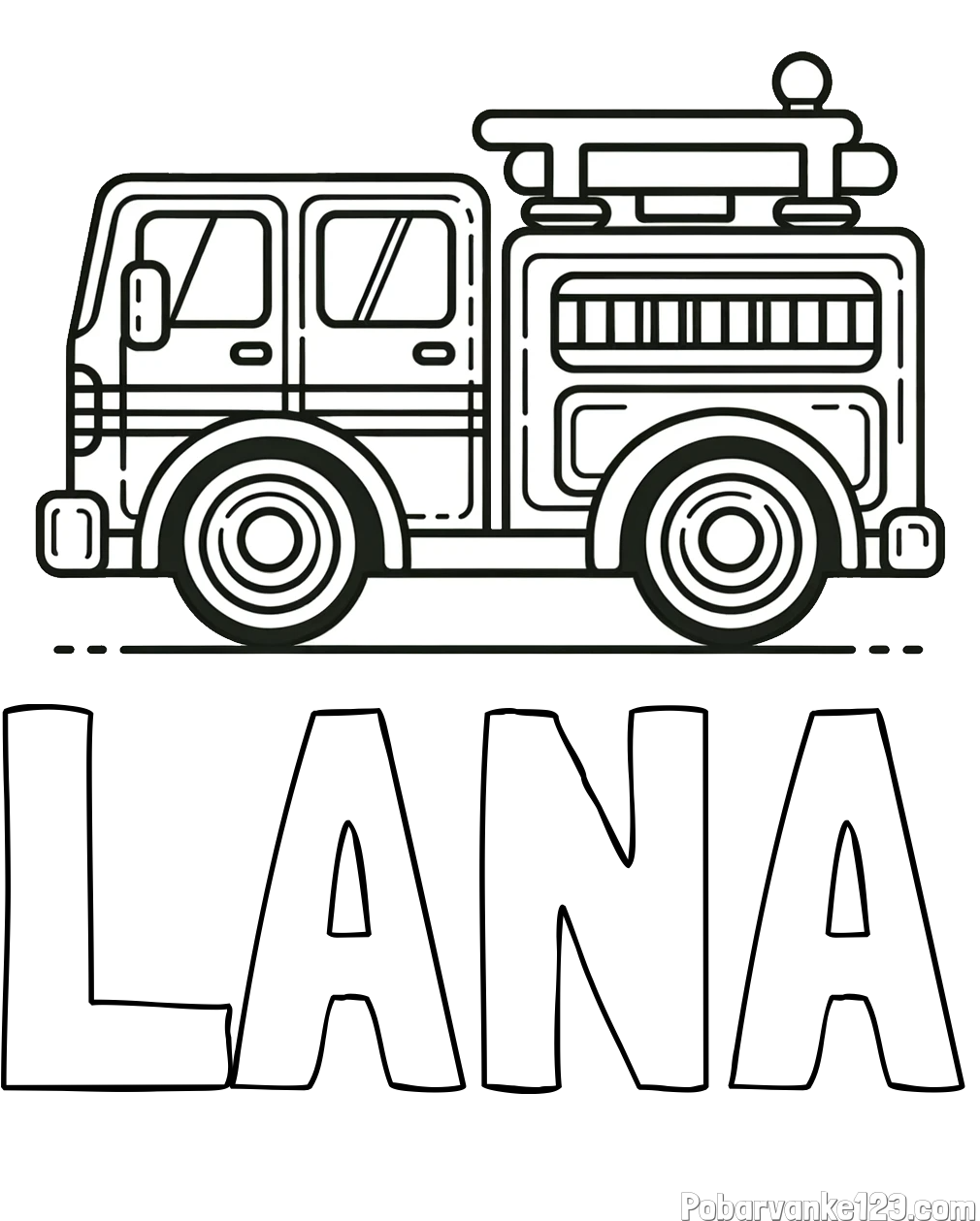Pobarvanka imena LANA in lepa pobarvnak gasilskega avta