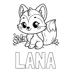 Pobarvanka imena LANA in pobarvanka lisičke