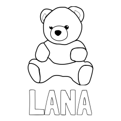 Pobarvanka imena LANA in pobarvanka medvedka