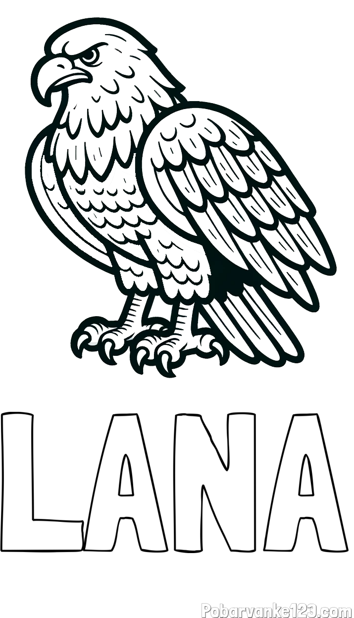 Pobarvanka imena LANA in pobarvanka orla