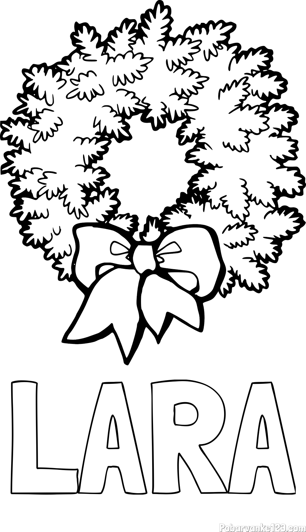 Pobarvanka imena LARA in adventni venček