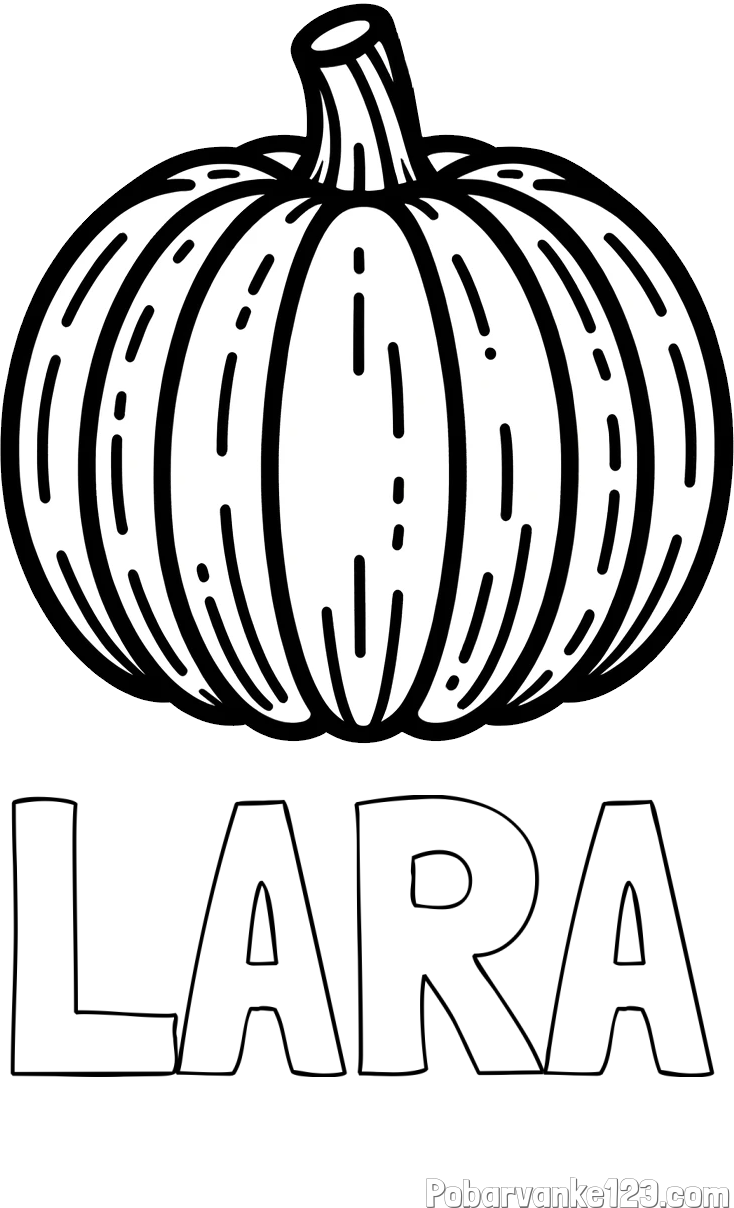 Pobarvanka imena LARA in pobarvanka buče