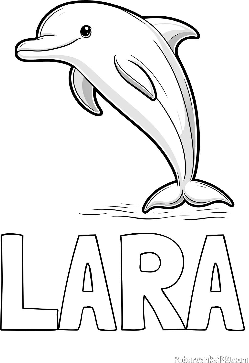 Pobarvanka imena LARA in pobarvanka delfina