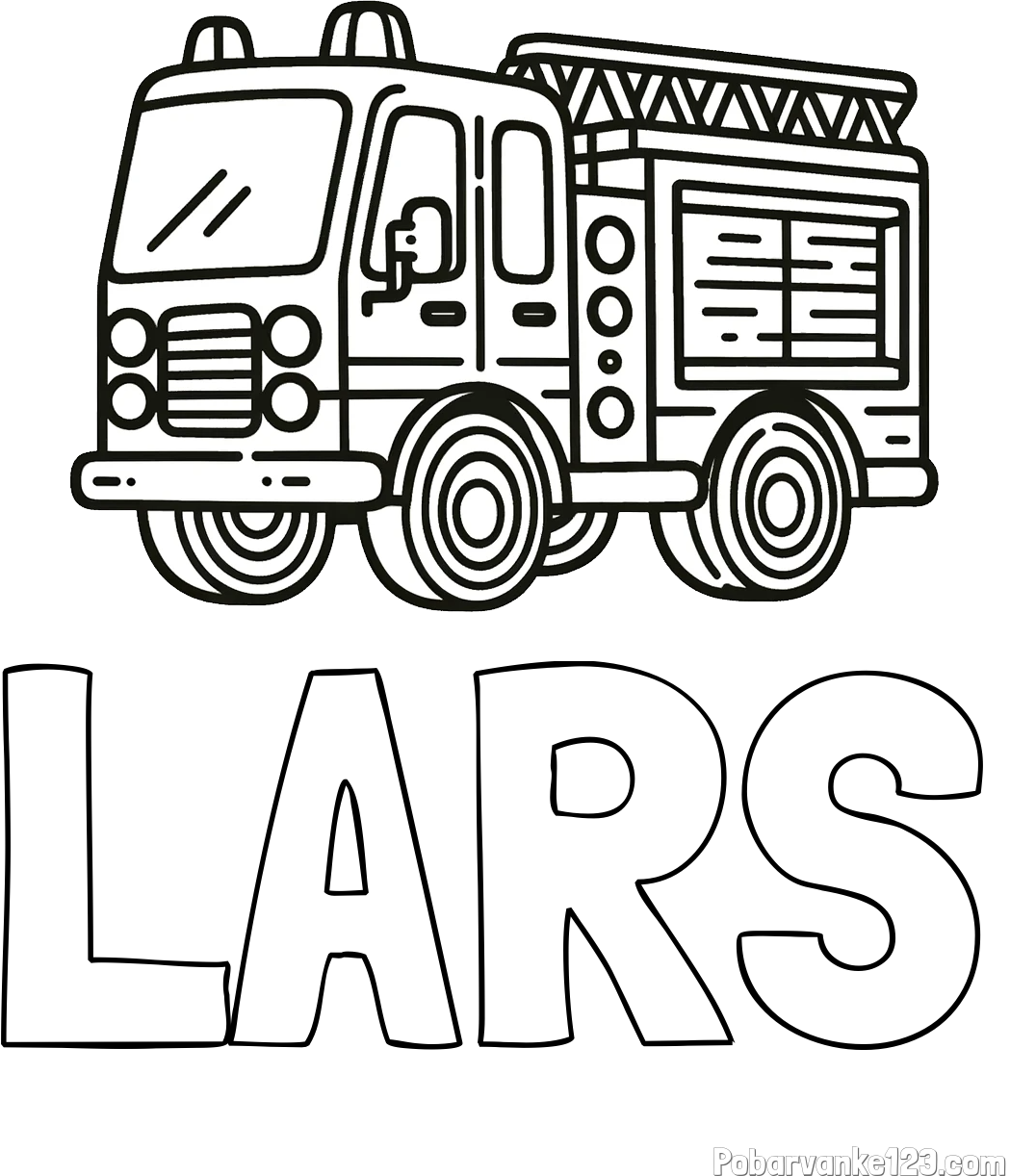 Pobarvanka imena LARS in pobarvanka gasilskega avtomobila