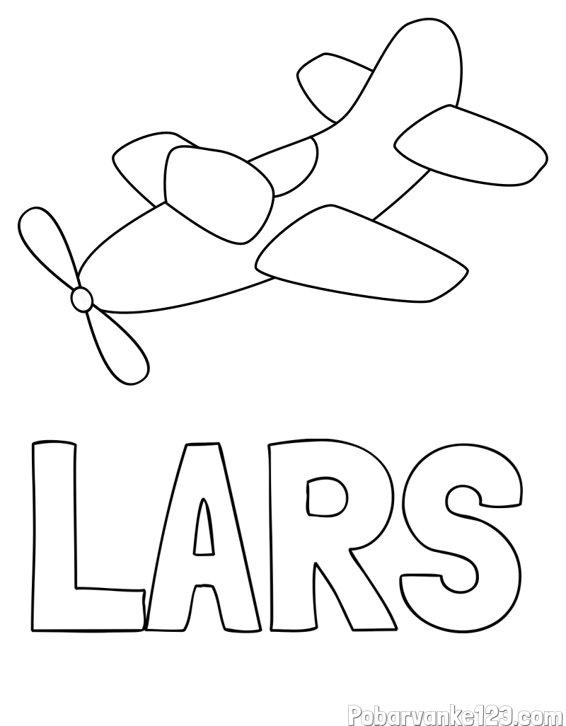Pobarvanka imena LARS in pobarvanka letala s propelerjem
