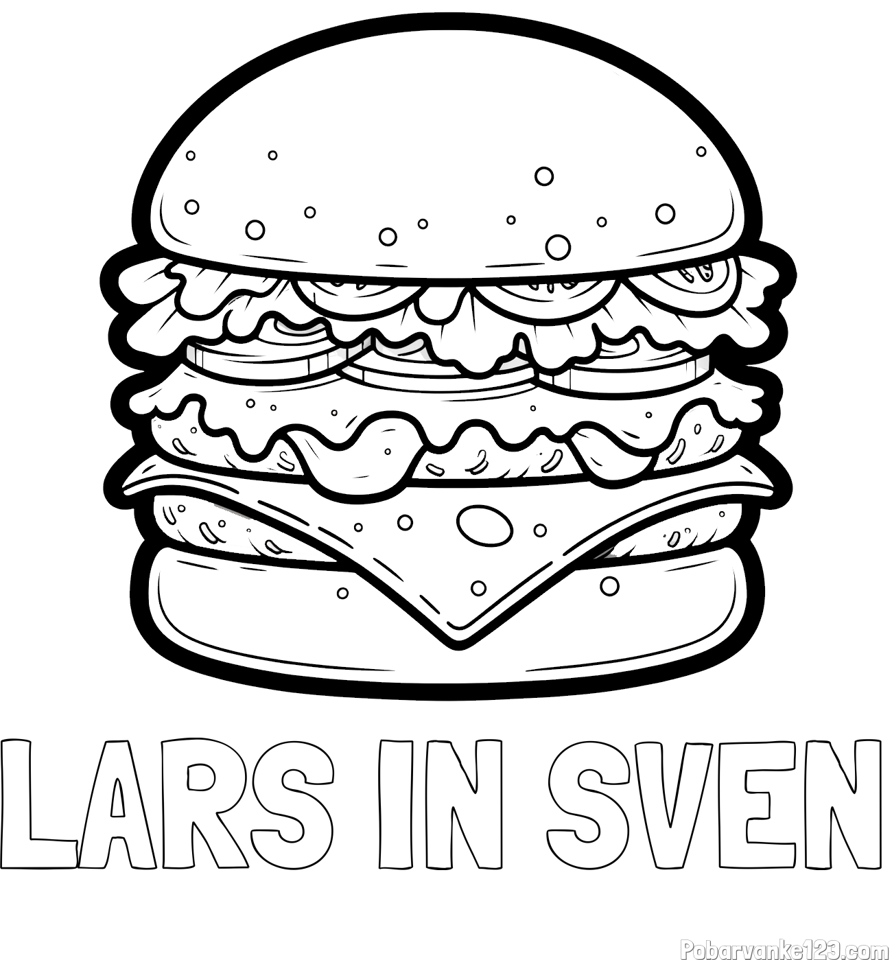 Pobarvanka imena LARS IN SVEN in pobarvanka hamburger