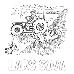 Online izdelana pobarvanka - Pobarvanka imena LARS SOVA in pobarvanka traktor