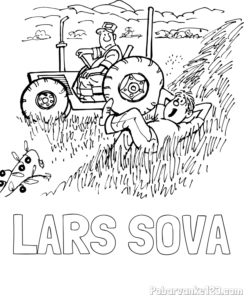 Pobarvanka imena LARS SOVA in pobarvanka traktor
