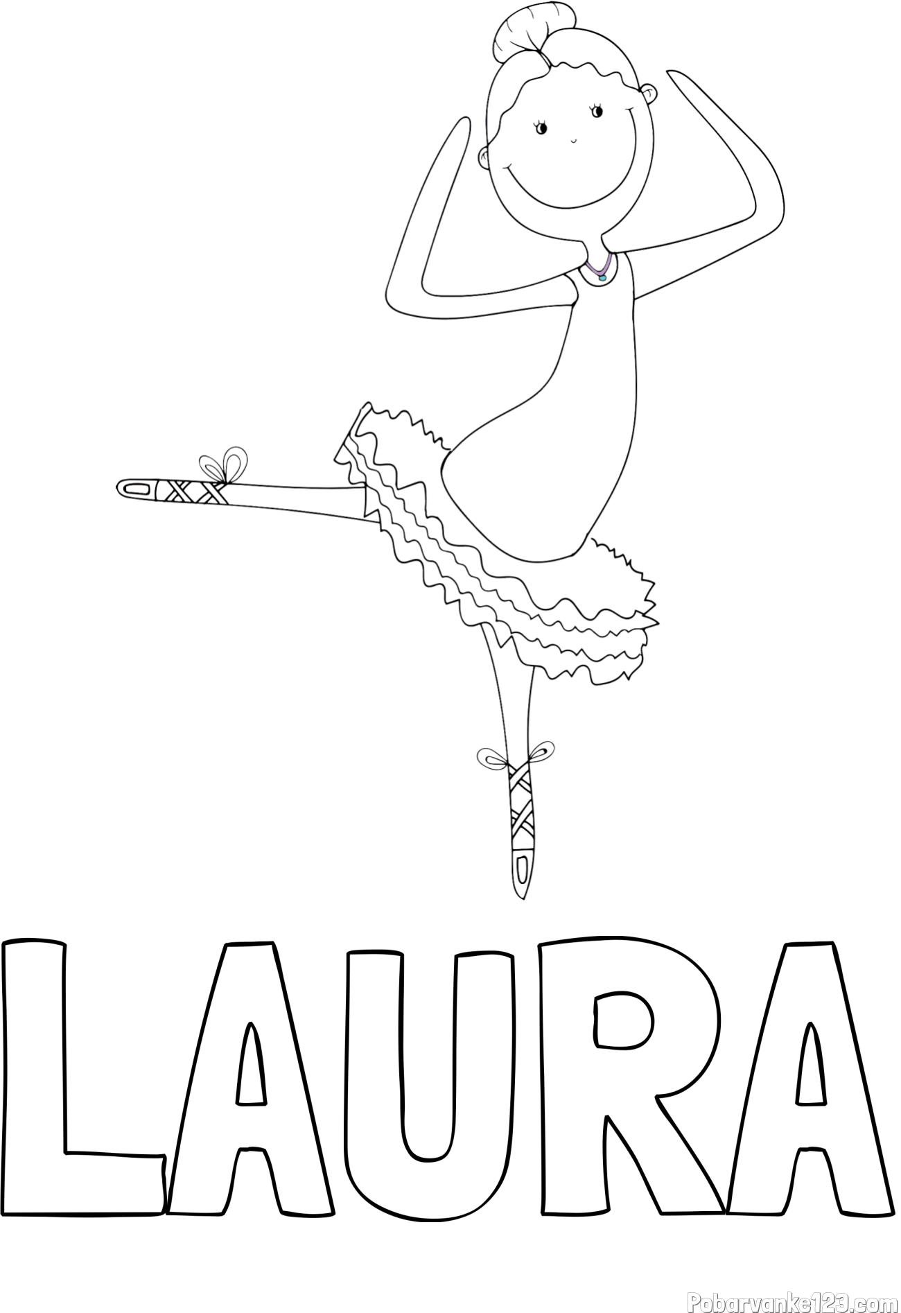 Pobarvanka imena LAURA in pobarvanka balerine