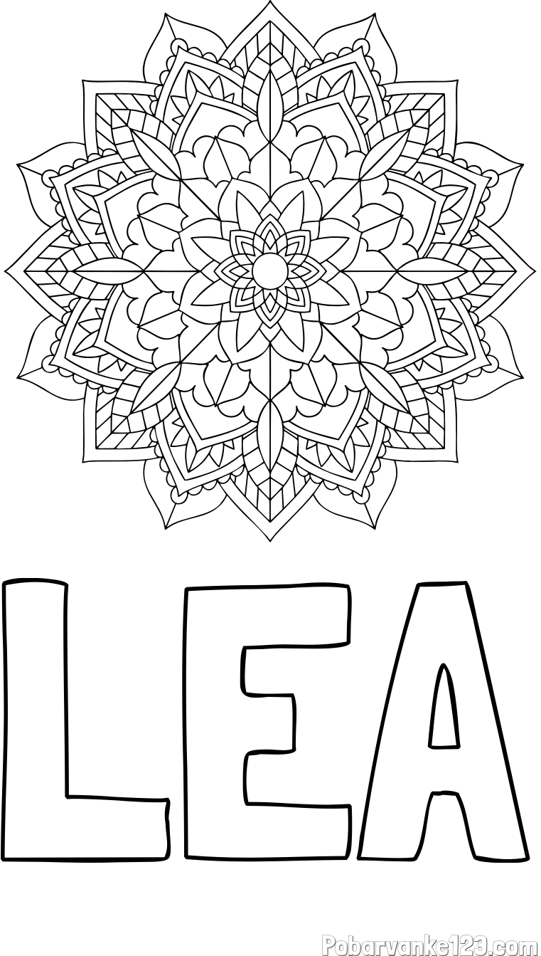 Pobarvanka imena LEA in Čudovita pobarvanka mendale