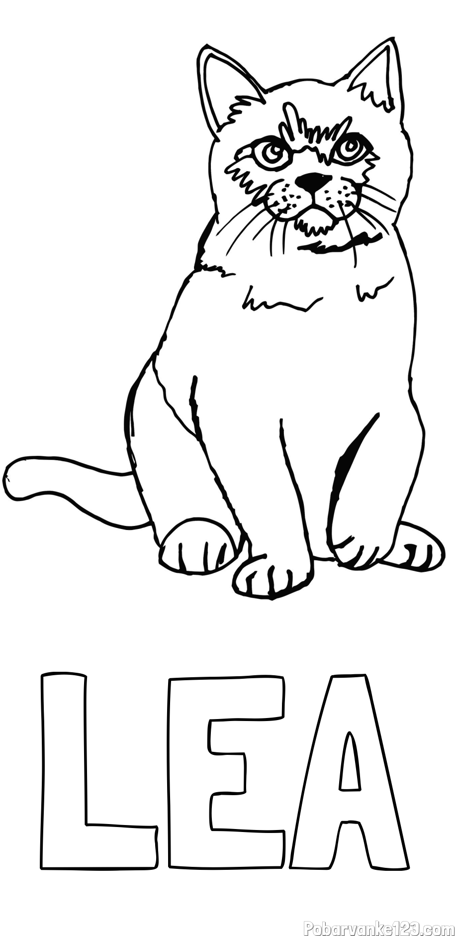 Pobarvanka imena LEA in pobarvanka lepe mucke