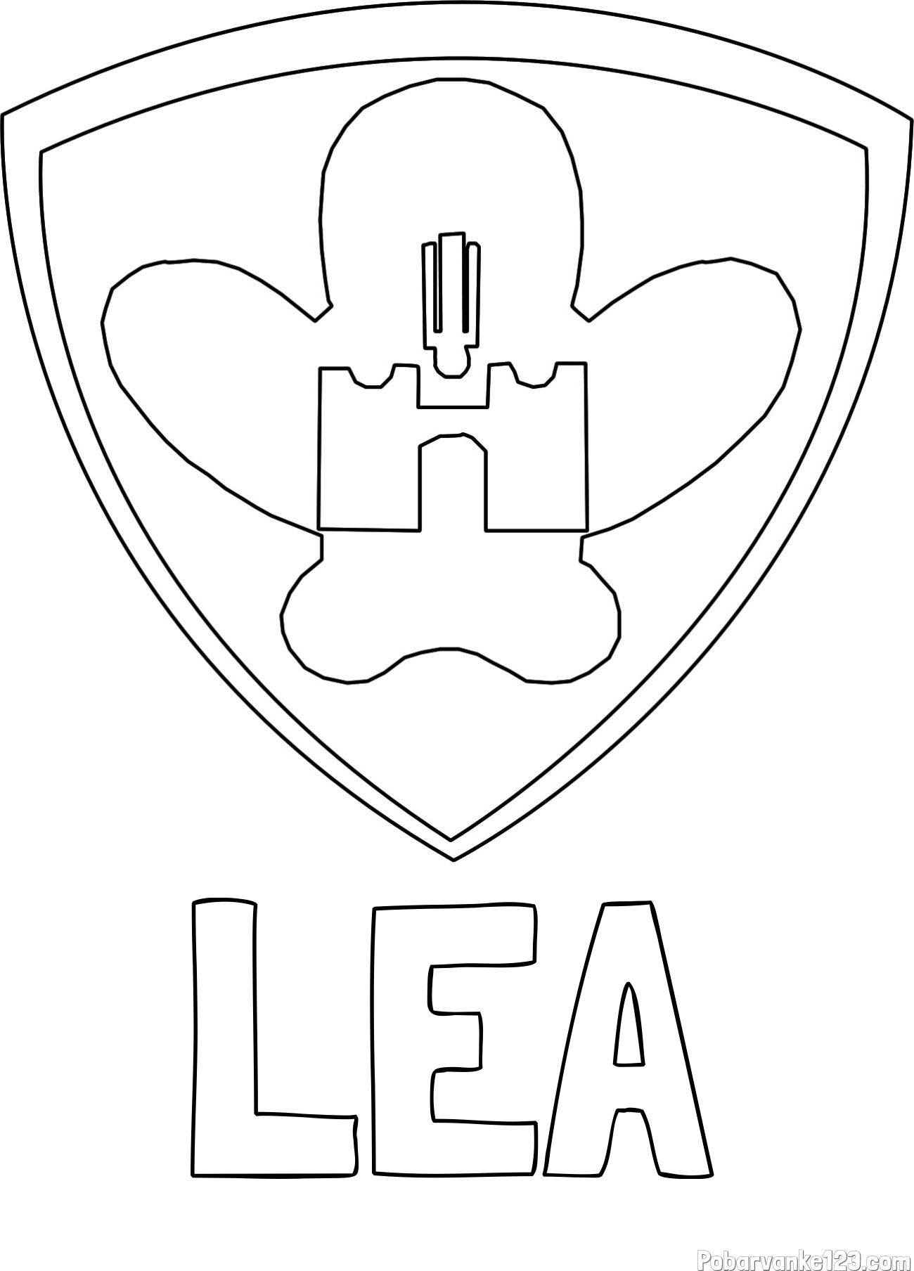 Pobarvanka imena LEA in pobarvanka NK Maribor (grb)