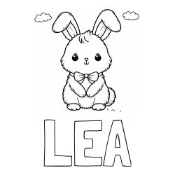 Pobarvanka imena LEA in zajčka
