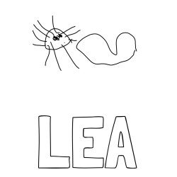 Online izdelana pobarvanka - Pobarvanka imena LEA in Žirafica